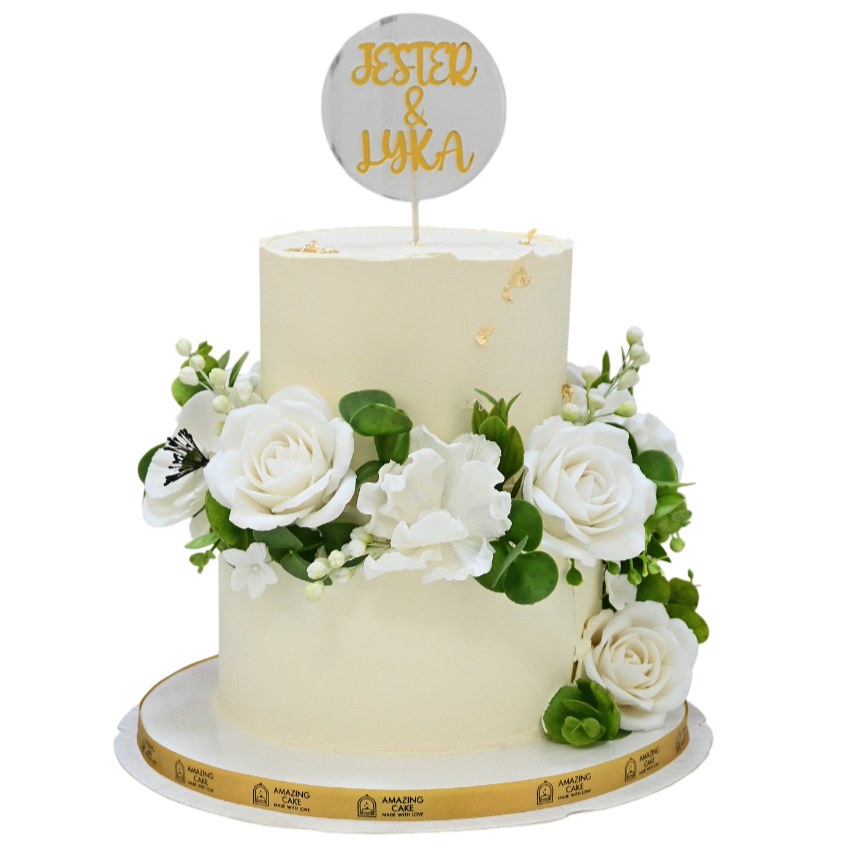 White Rose Wedding Cake