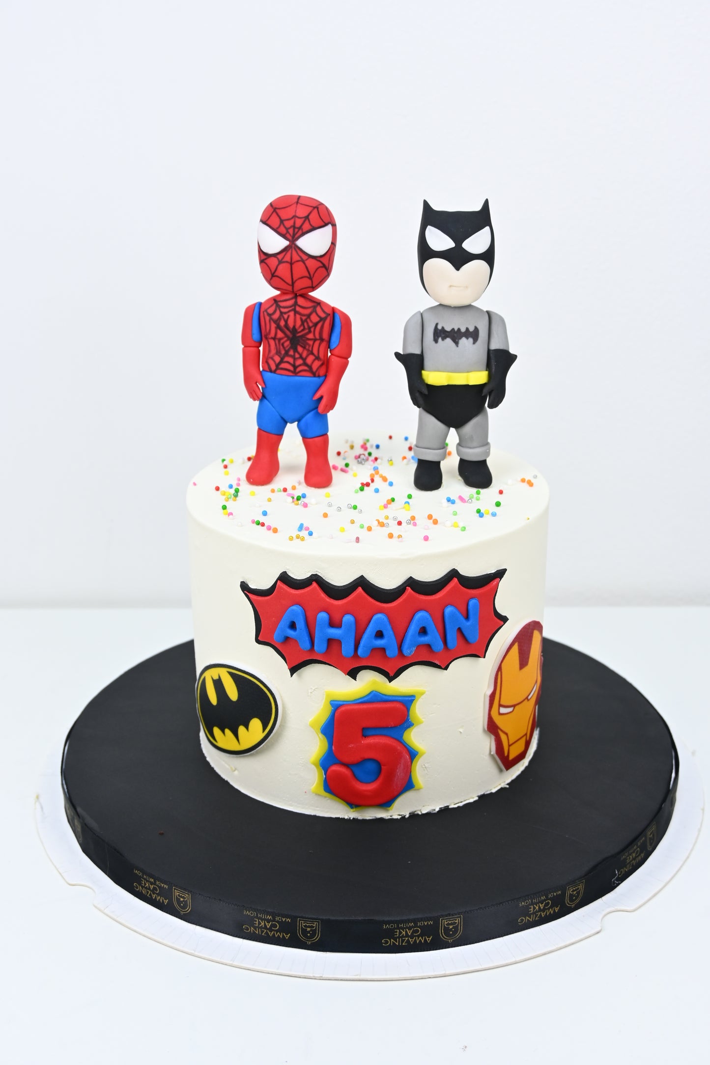 Spider man & batman cake