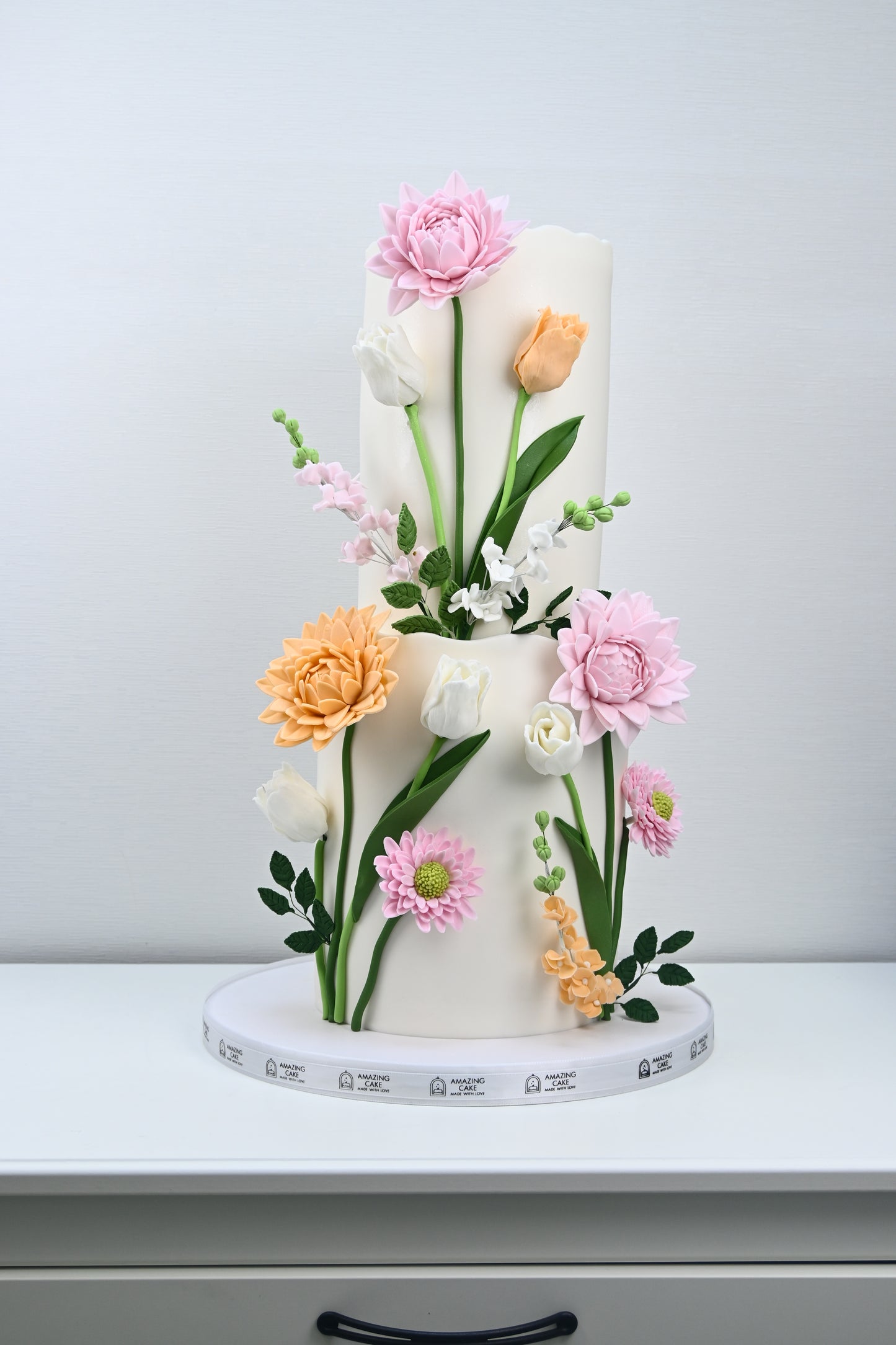 Floral white cake