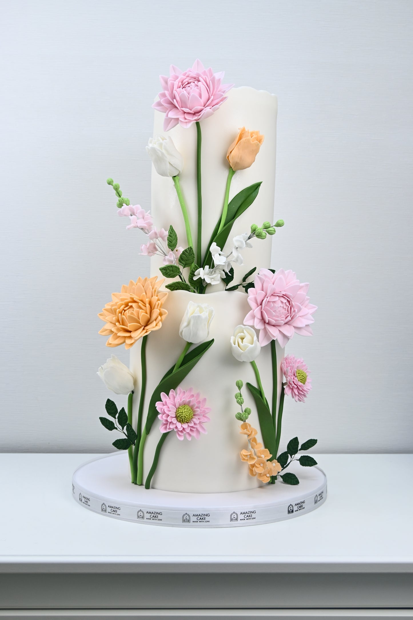 Floral white cake