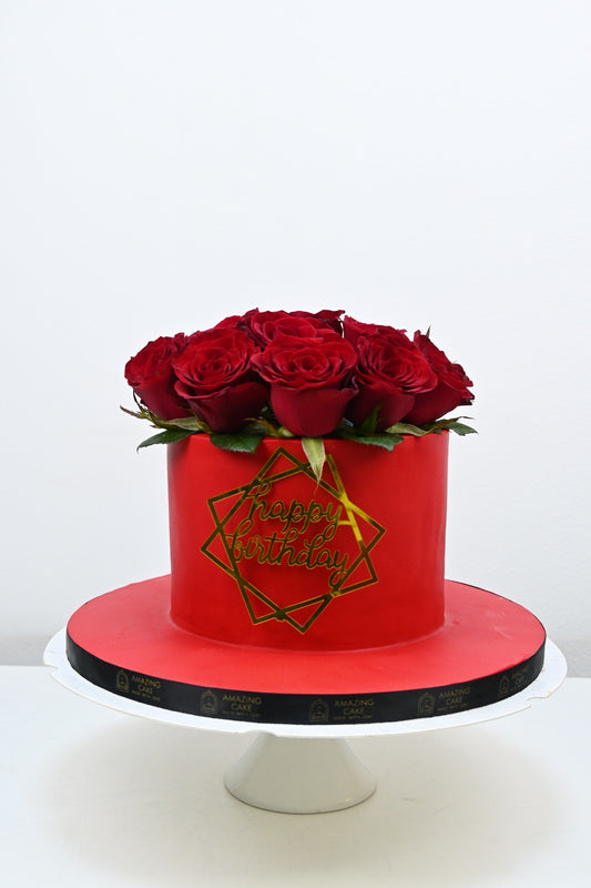 Red Rosess cake 2