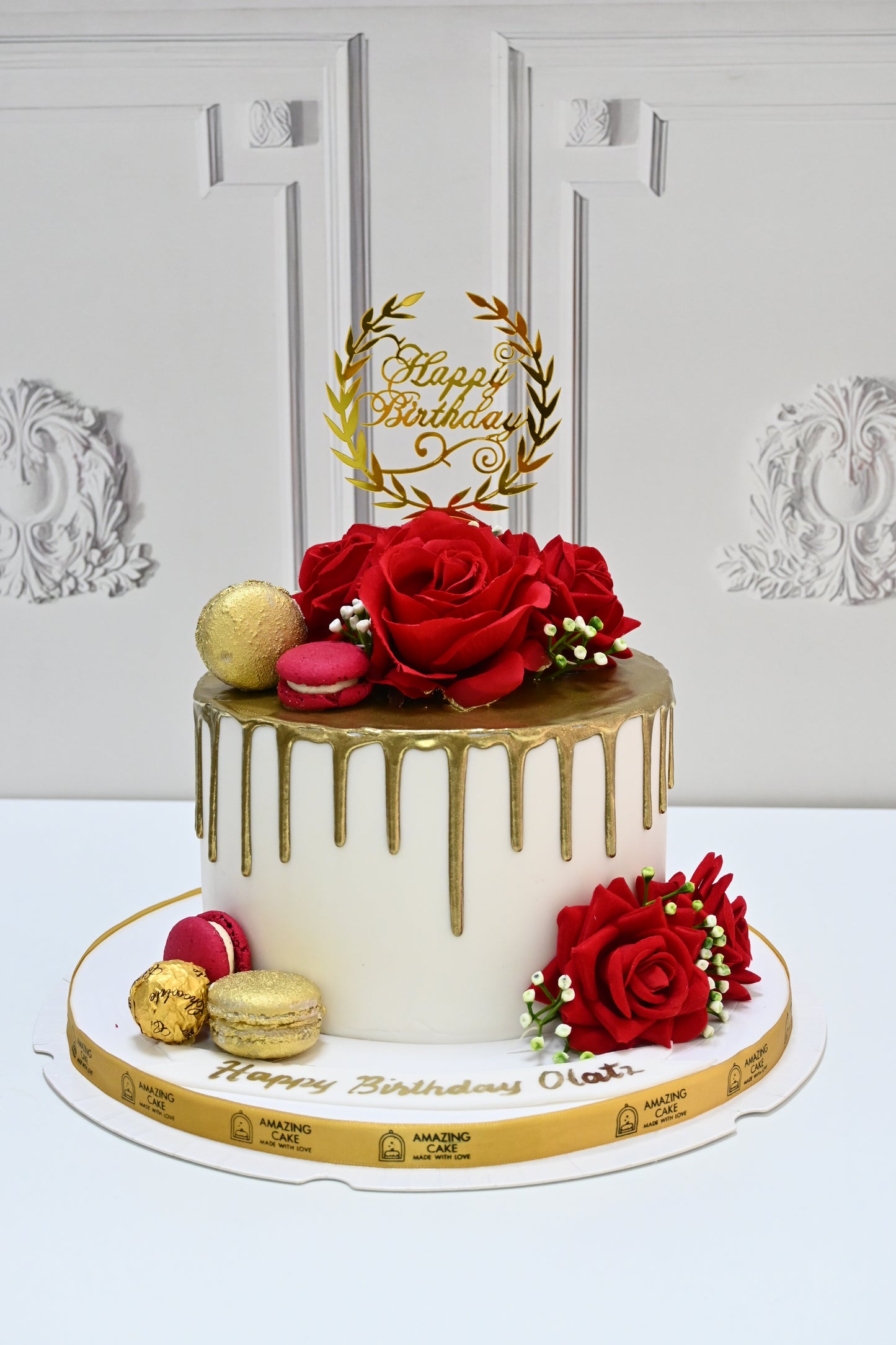 Elegant Red Rose cake