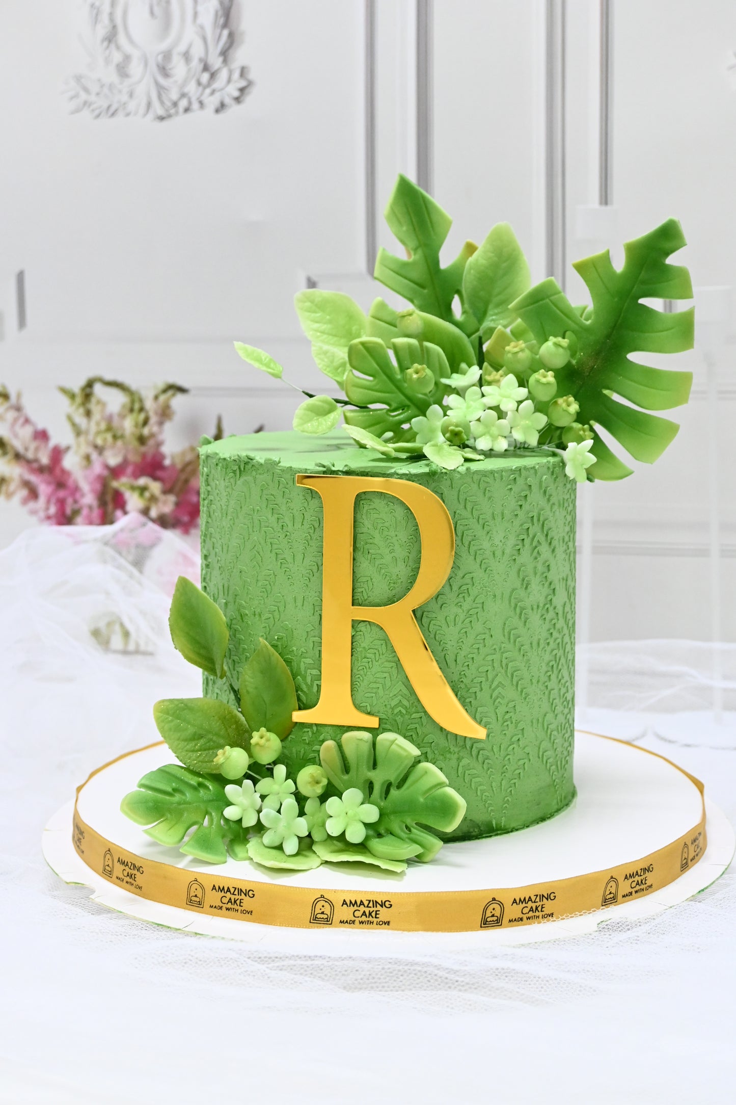 Green garden cake