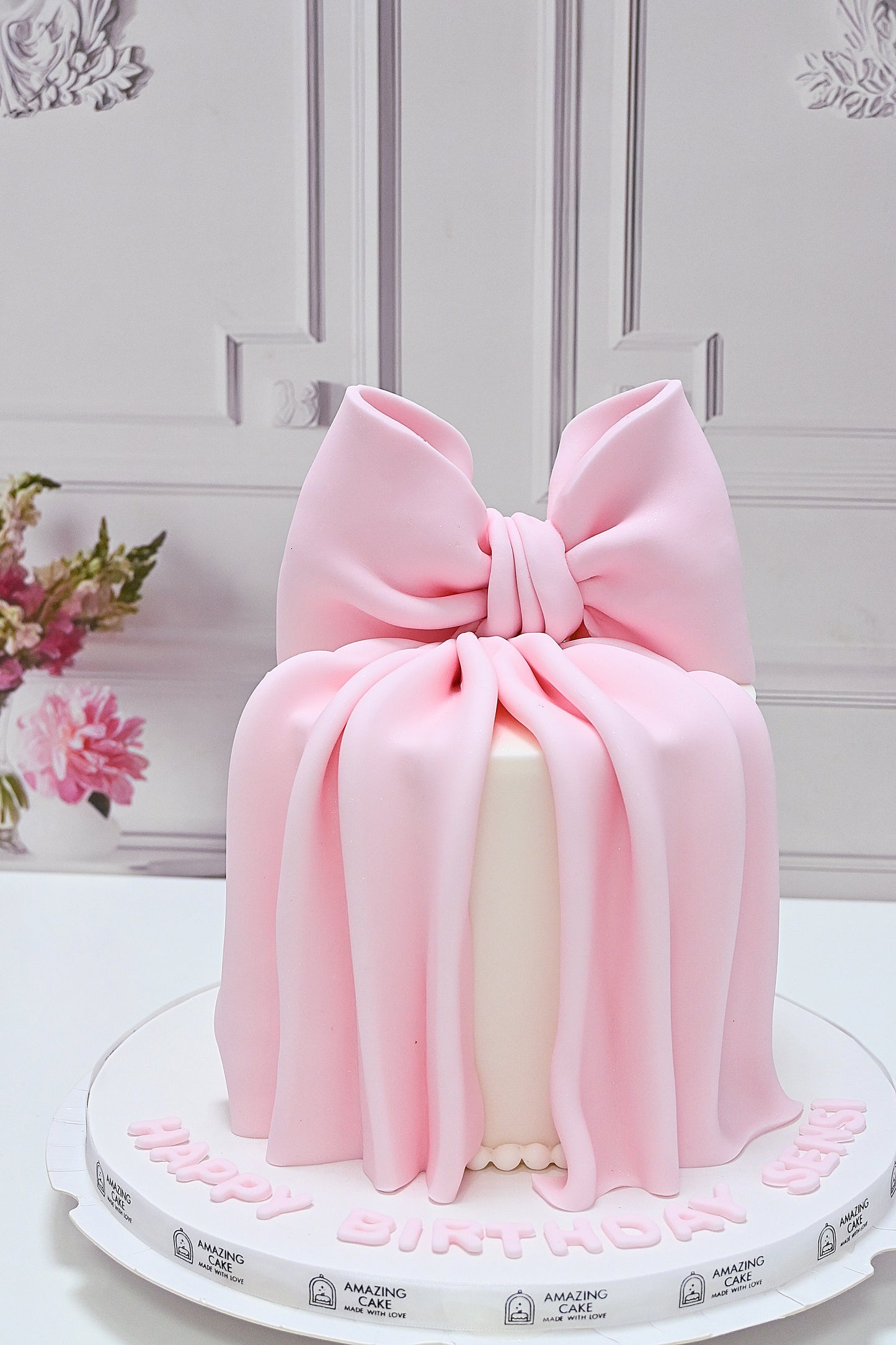 Pink ribbon cake