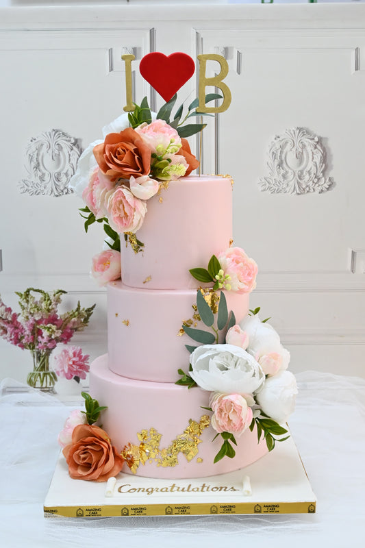 Floral wedding cake