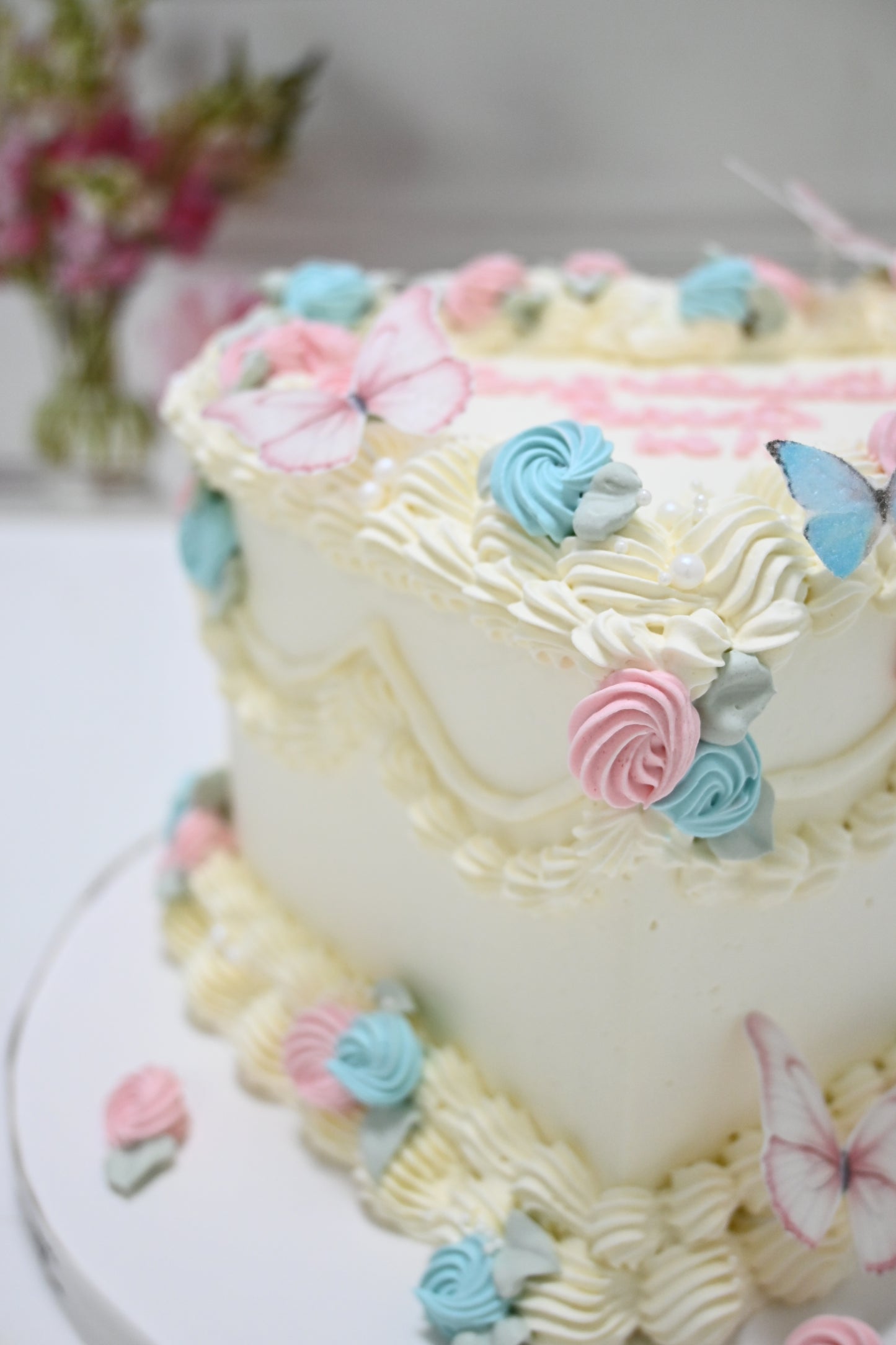 Heart shaped Gender Reveal Cake 8