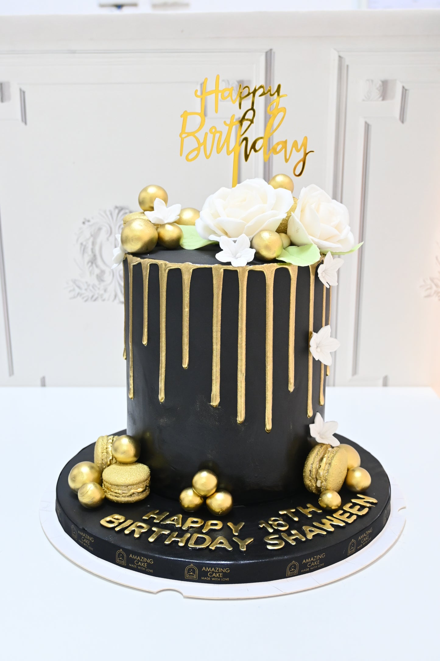 Black and gold cake- Anniversary Cake