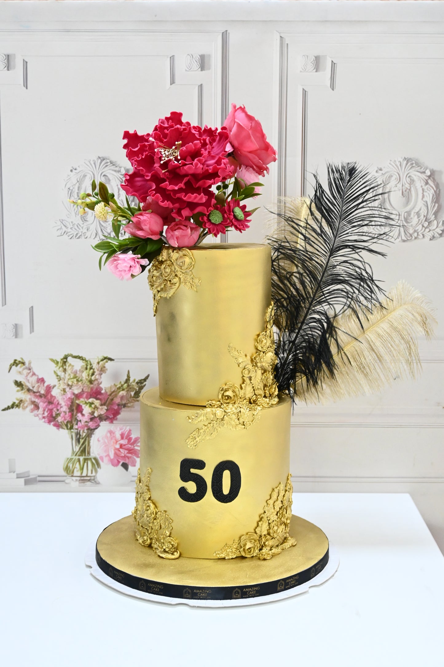 Golden 50-Year Cake