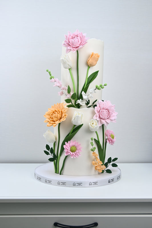 Floral white cake
