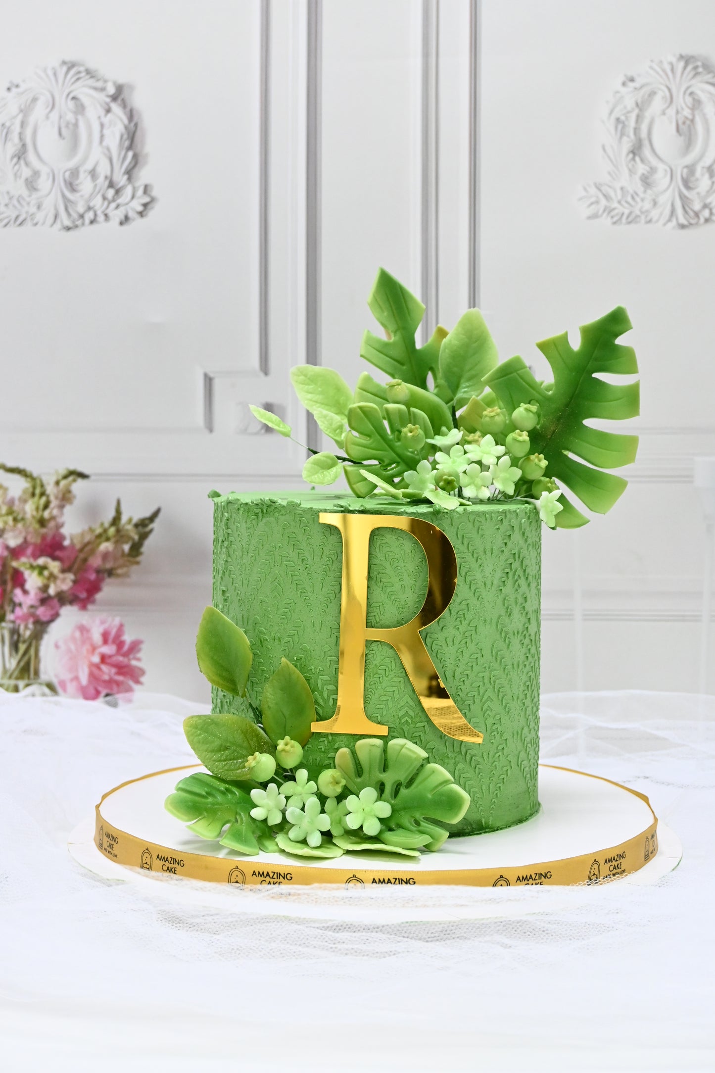 Green garden cake